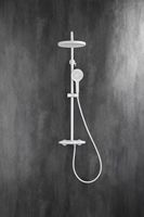 Ensemble de robinetterie de douche électrique murale en laiton à poignée unique, avec douchettes pluie douces, finition céramique polie, barre coulissante, design moderne