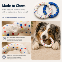 Anneau pour chien en ETPU à bord sans couture, haute élasticité, anti-fissures, résistant aux morsures, pour jeu de rapport et de traction en extérieur