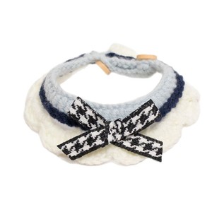 Cute Cat School Style Neck Scarf Knitted <b>Pet</b> <b>Collar</b> With Bow For Cats Dogs Rabbits All Seasons Decorative Bib - Product Image 5