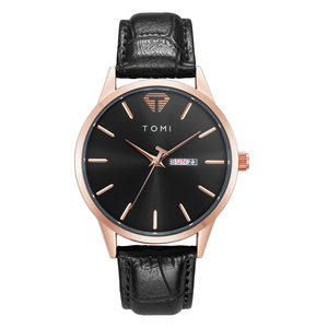 New Trending Business <b>Watch</b> Simple Design Leather Band Alloy <b>Case</b> Auto Date Calendar Daily Use Wristwatch Unisex - Product Image 3