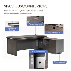 ชุดโต๊ะทำงานผู้บริหารรูปตัวแอล ทำจากไม้ ทันสมัย ทนทาน ปรับแต่งได้ เหมาะสำหรับใช้งานเชิงพาณิชย์ - Product Image 3