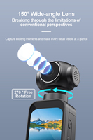Mini caméra portable de sport de poche 3-en-1 sans fil haute définition 4K avec cardan rotatif anti-tremblement pour enregistrement sportif en extérieur