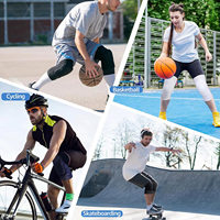 Genouillère antidérapante en silicone, type court, avec rembourrage alvéolé, manchon de compression pour le basketball et la course, en polyester et EVA