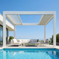 Pergola en aluminium avec auvent hydrofuge, pieds antidérapants, antirouille – Abri d'ombrage robuste pour balcon extérieur et piscine