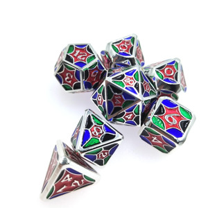 Série Avengers RTS - Lot de 7 dés métalliques arc-<span class=keywords><strong>en</strong></span>-ciel - Dés polyédriques gravés <span class=keywords><strong>en</strong></span> forme de toile d'araignée - Dés de <span class=keywords><strong>jeu</strong></span> de rôle <span class=keywords><strong>en</strong></span> métal électro-plaqué iridescent - Product Image 4
