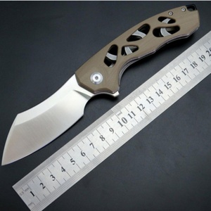 Cuchillo Plegable Personalizado con Mango G10 y Hoja de Acero Inoxidable D2 para Camping y Bricolaje con Soporte OEM - Product Image 1