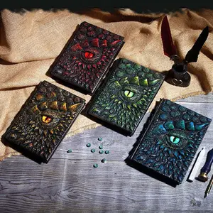 Wholesale Customizable Logo Notebook Dragon Exquisite Retro Stereoscopic Relievo Planners Imitation Leather Cover Journal