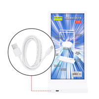 Support de menu lumineux sans fil Kejea 105 x 210 mm à base en T, alimenté par batterie, pour café, bar, présentoir de prix de bureau