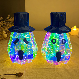 Luz LED Iridiscente de Calabaza de Halloween, Decoración de Jack-o'-lantern, Calabaza Holográfica Prismática con Sombrero de Mago para Suministros de Exhibición en Eventos - Product Image 2
