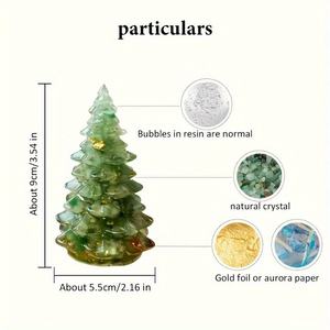Arbre de Noël en résine sur mesure, rempli de copeaux de cristal naturel mélangé, artisanat en quartz fondu, vente en gros, décoration de Noël pour la maison - Product Image 3