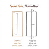 Porte de sauna, porte de hammam, porte entièrement vitrée à cadre en aluminium, verre de thé, cèdre, personnalisable