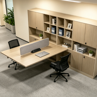 Bureau d'accueil moderne sur pied avec panneau en bois et tiroir en mélaminé, hauteur réglable, autoportant