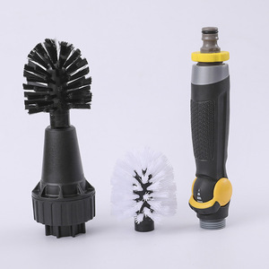 Brosse à roues à poils en nylon 38x6,5 cm pour le nettoyage des pneus avec tête de pistolet et poignée en PP - Product Image 2