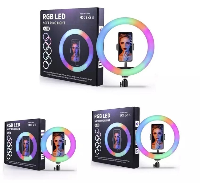 MJ33 13 Inch RGB Ring Light Beauty Video Studio Photo Selfie Led Ring Flash Light With Tripod Stand Remote Controller