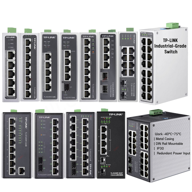 Best TP-LINK Industrial-Grade 100M Fast Ethernet 1000M Gigabit Switch 5-Port 8-port POE Web TL-SF SG SL 1005/08 2005/08 Series