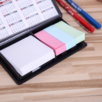 Bloc-notes autocollants en cuir PU avec logo personnalisable et pochette, ensemble cadeau pour le bureau, l'école, la maison