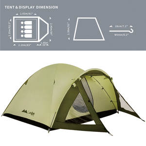 PAMIR al por mayor al aire libre 1-2 personas impermeable Sheleter Camping Pop up tiendas de campaña con Sun Tunnel de Camboya - Product Image 2