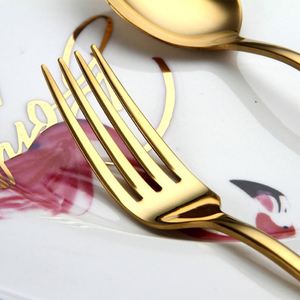 18/0 Gift Wedding Party Classic 24 Piece Gold <b>Cutlery</b> <b>Set</b> Stainless Steel - Product Image 5