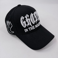 Topi Baseball Trucker Katun Empat Musim Unisex dengan Logo Bordir 3D Puff Berkualitas Tinggi 5 Panel Custom OEM, Gesper Tembaga Emas