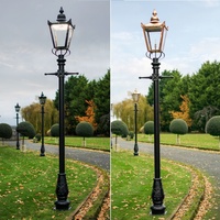 Lampes de jardin classiques européennes Décoration extérieure imperméable Lampadaire en fonte antique Pilier LED Downlight de jardin