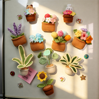 Nouveautés : Élégant petit pot de fleurs en crochet magnétique pour la Fête des Mères, Pâques, Noël, décoration de réfrigérateur et tableau blanc