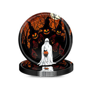 Halloween Themafeest Decoratie Papieren Bord Feest Decoratief Servies Festival Tafelkleed Vlag Thuis Feestartikelen - Product Image 6