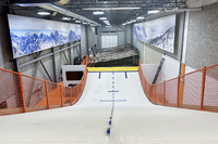 Simulateur de piste de ski sèche, équipement d'entraînement au ski commercial en salle, système de surface synthétique réglable