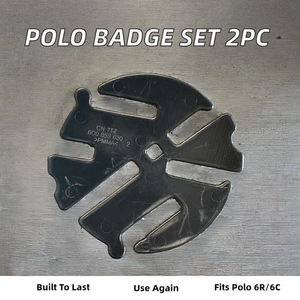 ชุด 2 ชิ้น วัสดุ ABS สีดำเงา ตราสัญลักษณ์กระจังหน้า + ตราสัญลักษณ์ฝากระโปรงท้าย สำหรับ <span class=keywords><strong>Polo</strong></span> <span class=keywords><strong>6R</strong></span> 6C ปี 2006-2018 - Product Image 2
