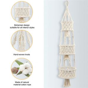 Pot suspendu moderne en coton tissé, base pour pot de fleurs, doublures pour herbes, porte-pot, plateau, pots suspendus, panier détachable - Product Image 4