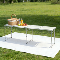 Leichter Aluminium-Klapptisch mit Stühlen für Camping und Picknick, Moderner Tragbarer Outdoor-Klapptisch aus Kunststoff, 4 Fuß