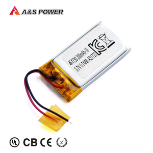UL1642 KC IEC62133 approval 461730 rechargeable <span class=keywords><strong>3</strong></span>,7 v lipo battery pack 200mah with PCM and wire - Product Image 1
