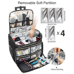 Isolé Maquillage Artiste Voyage Cosmétiques Trolley Case Coiffeur Roulant Cheveux Outils Organisateur <span class=keywords><strong>Coiffure</strong></span> <span class=keywords><strong>Sac</strong></span> avec Roues - Product Image 3