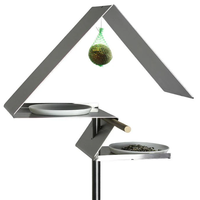 Mangeoires à oiseaux JH-Mech pour l'extérieur, design moderne, résistantes aux intempéries, décoratives, durables, en acier résistant aux intempéries, mangeoires à oiseaux de jardin