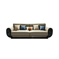 Housses de canapé 1+2+3 places pour salon, canapé en cuir de luxe pour villa, ensemble de canapés modernes, meubles en bois massif, mousse haute densité