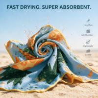 Serviette de plage en microfibre gaufrée, séchage rapide, anti-sable, douce, absorbante, légère, pour l'été, la natation et les voyages