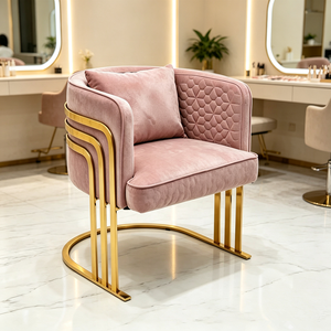 <b>Nail</b> Chair Gold Stainless Steel Frame Salon Customer Chair for Salon Manicure Chair - Product Image 1