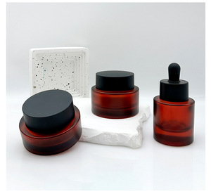 20Ml 100Ml <span class=keywords><strong>Frosted</strong></span> Hổ Phách Thủy Tinh Chai Nhỏ Giọt Với Máy Bơm Báo Chí Nút Rỗng Mỹ Phẩm Pipette Bao Bì Hộp Cho Chăm Sóc Da Huyết Thanh - Product Image 2