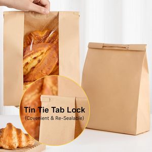 Bolsas de Papel Kraft Resellables de Alta Calidad para Envasado de Alimentos, con Ventana Transparente, Venta al Por Mayor - Product Image 3