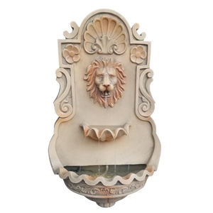 Elektrikli Taşınabilir Dış Mekan Fiberglas Reçine Dekoratif Duvara Asılan Aslan Başlı Bahçe Su Çeşmesi - Product Image 1