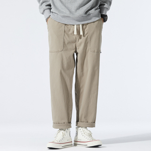 Herren Hochwertige Casual Khaki <span class=keywords><strong>Denim</strong></span> <span class=keywords><strong>Jeans</strong></span> Fashion Wash Baggy Cargo hose Custom Men <span class=keywords><strong>Elastic</strong></span> Waist Straight Wide Leg <span class=keywords><strong>Jeans</strong></span> - Product Image 1