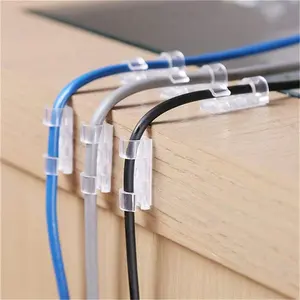 Elehk Transparent Cable Clips With Self-Adhesive Wire Clamp Organizer Cord Holder Durable Cord Management