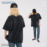 Nouveau T-shirt Homme Printemps-Été, style Street Vintage, à manches courtes, avec motif Spray Horses Monkey Old Wash, 310 g/m²