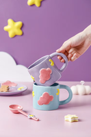 Tasse nuage à café en céramique avec cuillère tasse 3D en forme de gâteau avec logo