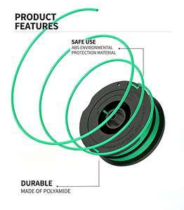 9PCS Set DF-080 <b>String</b> Trimmer line Spool Replacement for <b>Black</b> and Decker GH1100 GH1000 GH2000 30ft 0.080" Dual Auto-Feed Spool - Product Image 3