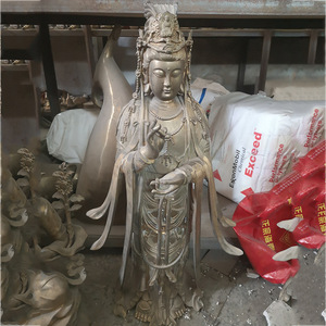 Bronze Bodhisattva Buddha Statue Handmade Religious Temple Figure HX466 Home Office Gift - Product Image 4