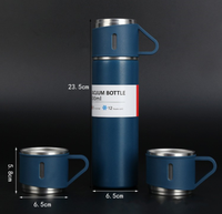 Cadeau de Noël, ensemble de bouteille d'eau de voyage en acier inoxydable 304 de 500 ml avec trois tasses