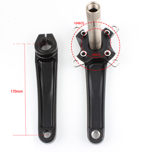 104/64 BCD Pédalier VTT Manivelle de vélo en alliage d'aluminium 170mm Manivelle intégrée avec essieu <span class=keywords><strong>Double</strong></span>/triple vitesse avec BB - Product Image 3