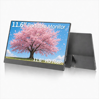 Moniteur portable double écran AHXJKA 11,6 pouces 1366x768 HD 60Hz USB-C pour le travail, compatible Windows et Mac