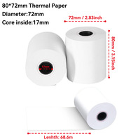 Print-Rite 80x72mm Papier thermique jusqu'au rouleau de reçu 48 g/m² Images noires nettes pour la plupart des systèmes de point de vente et des imprimantes de reçus
