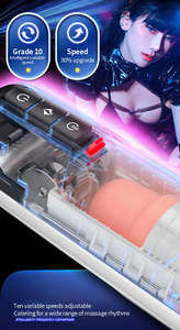 Выдвижной ЖК-экран, секс-игрушка для взрослых, космический мастурбатор, вибратор, со звуком, для тренировки пениса, с подогревом - Product Image 2